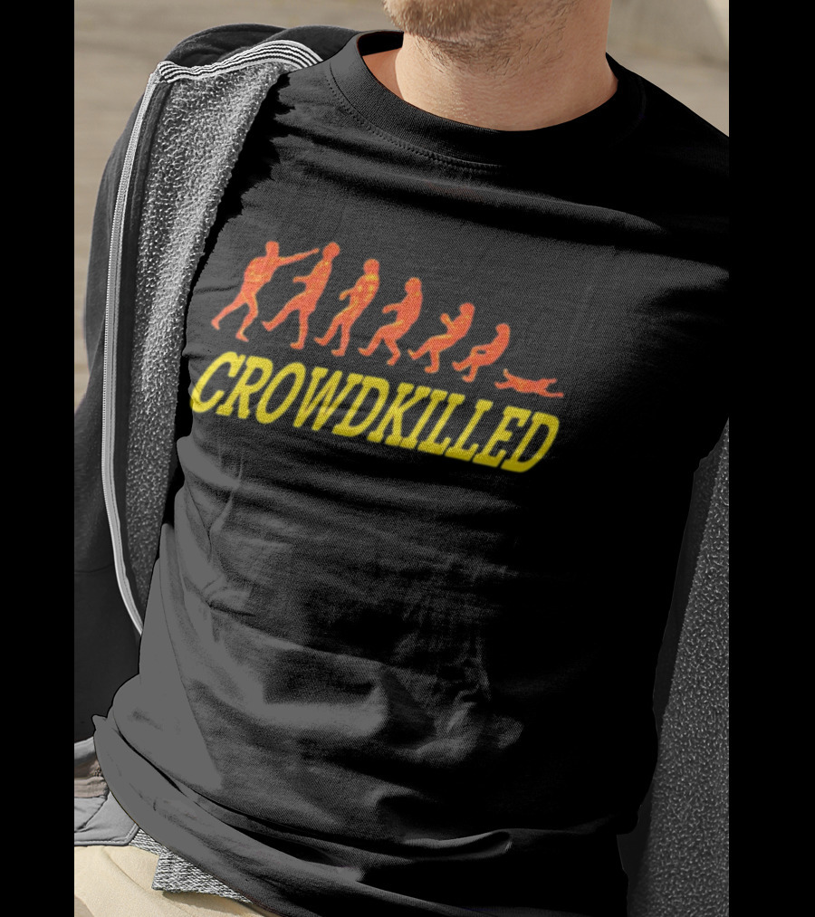 Crowdkilled Evolution Parody With Falling Figures T-Shirt