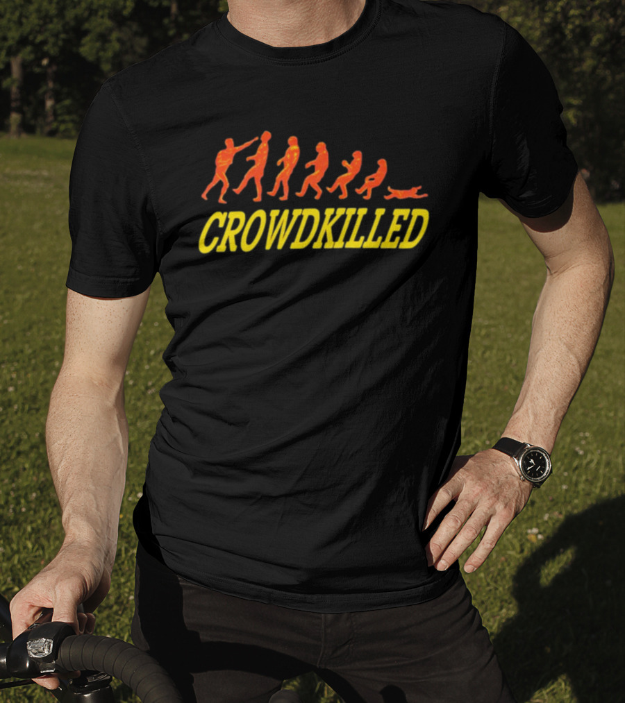 Crowdkilled Evolution Parody With Falling Figures T-Shirt