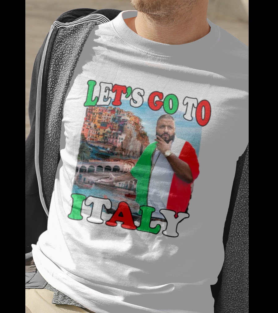 Funnyahhtees Let’s Go To Italy Dj Khaled Colorful Coastal Adventure T-Shirt