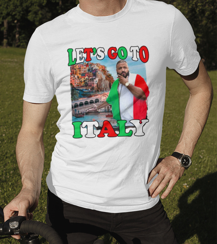 Funnyahhtees Let’s Go To Italy Dj Khaled Colorful Coastal Adventure T-Shirt