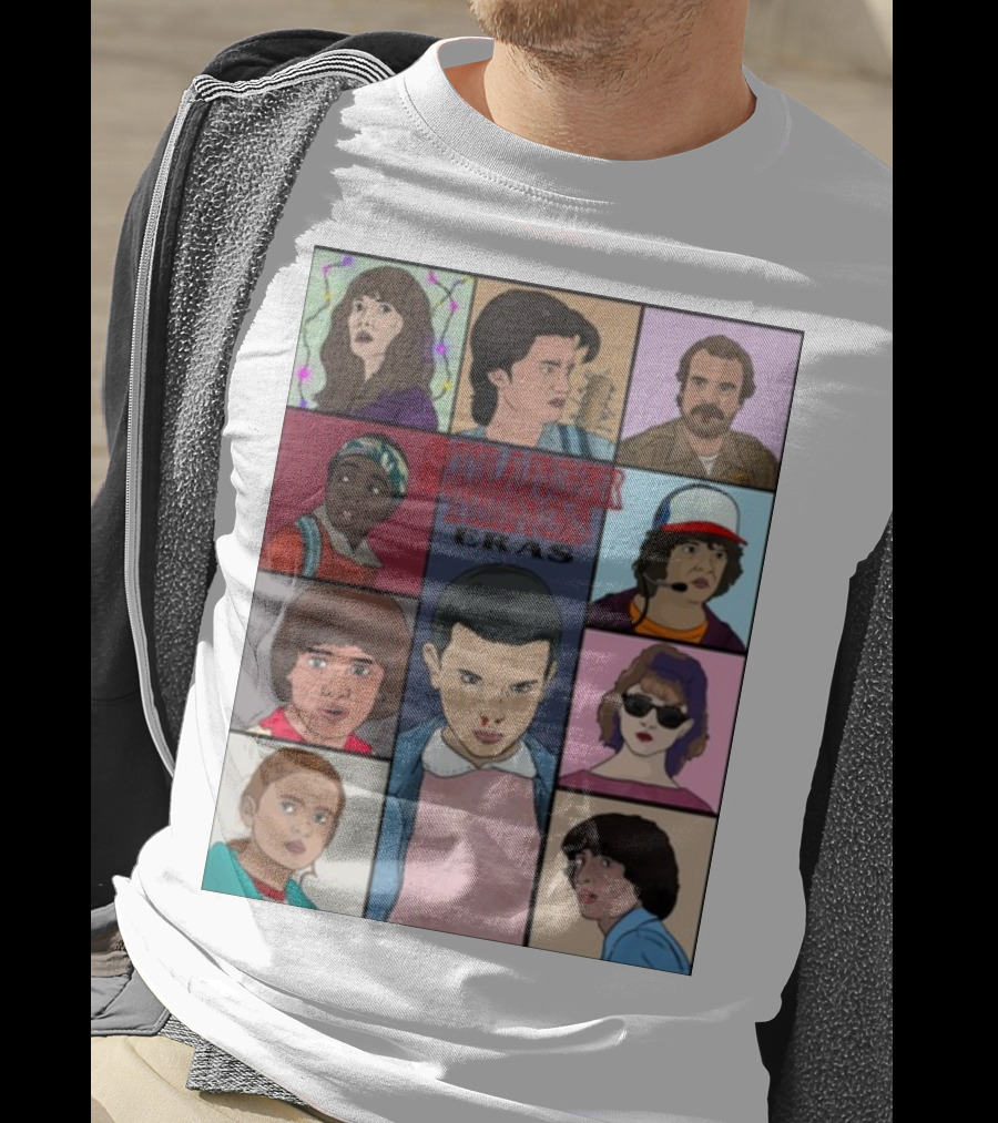 Stranger Things Eras Character Collage T-Shirt