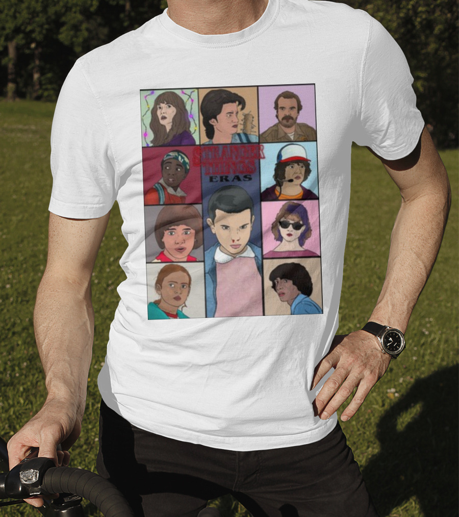 Stranger Things Eras Character Collage T-Shirt