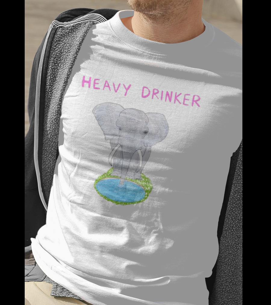 Dave Portnoy Heavy Drinker Elephant Watering Hole Scene T-Shirt