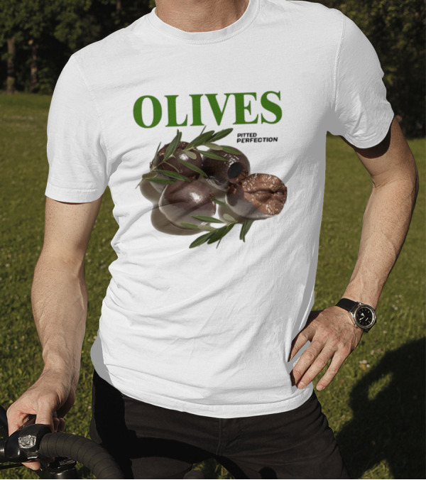 Olives Pitted Perfection Middleclassfancy Perfect In A Drink On A Plate T-Shirt