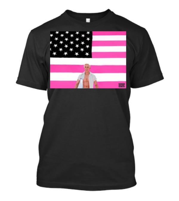 Ryan Gosling Pink Ish Tape American Flag Stars Explicit Content T-Shirt