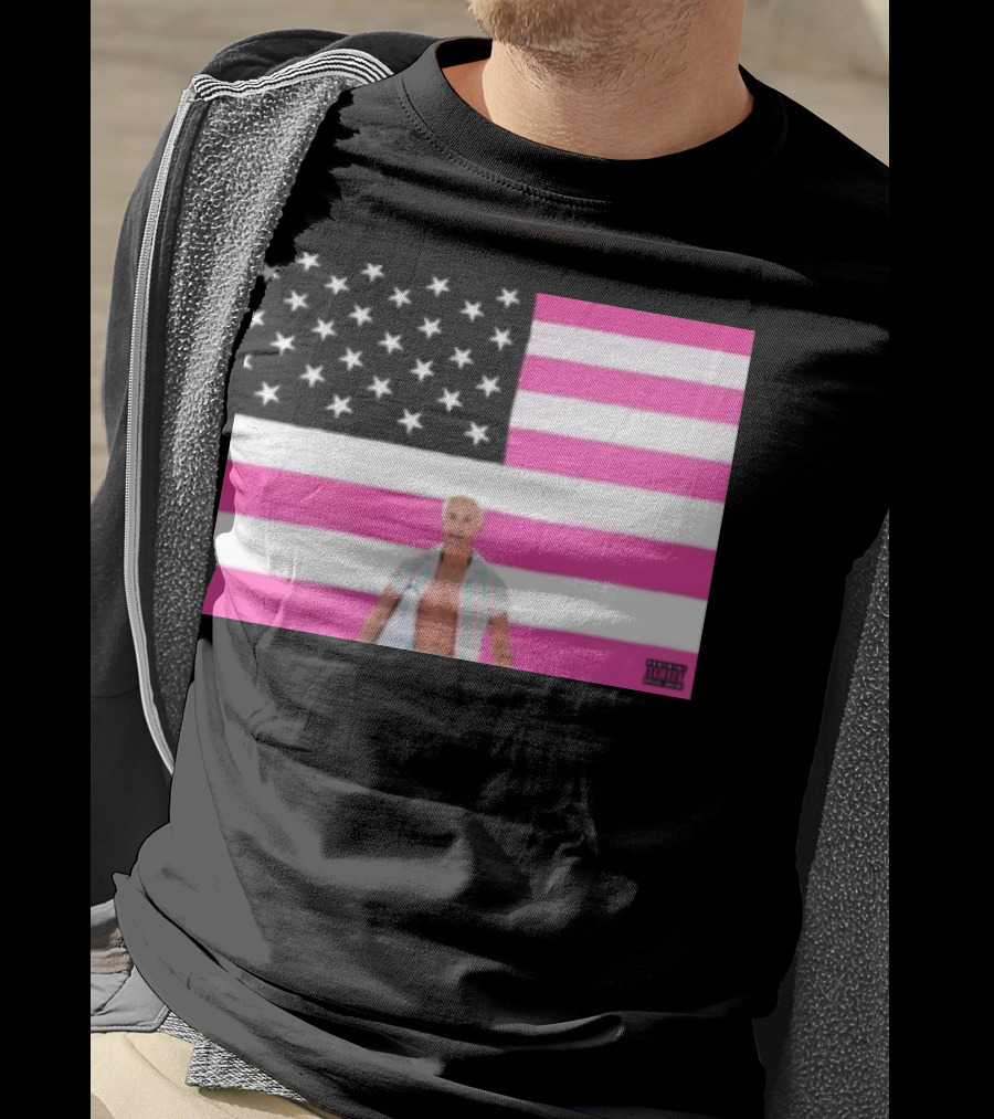 Ryan Gosling Pink Ish Tape American Flag Stars Explicit Content T-Shirt