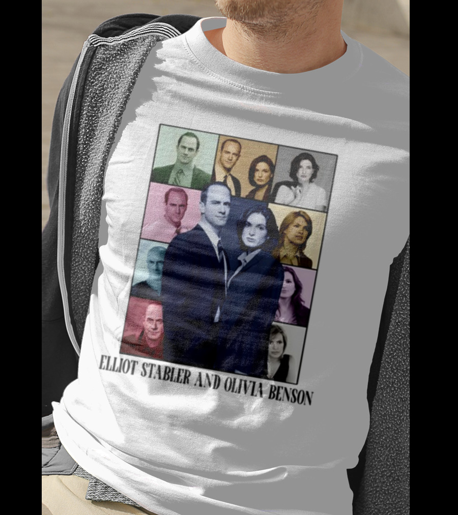 Elliot Stabler And Olivia Benson Collage Eras T-Shirt