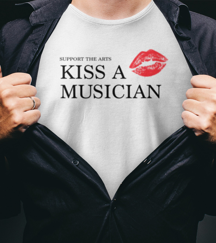 Support The Arts Kiss A Musician Red Lips T-Shirt