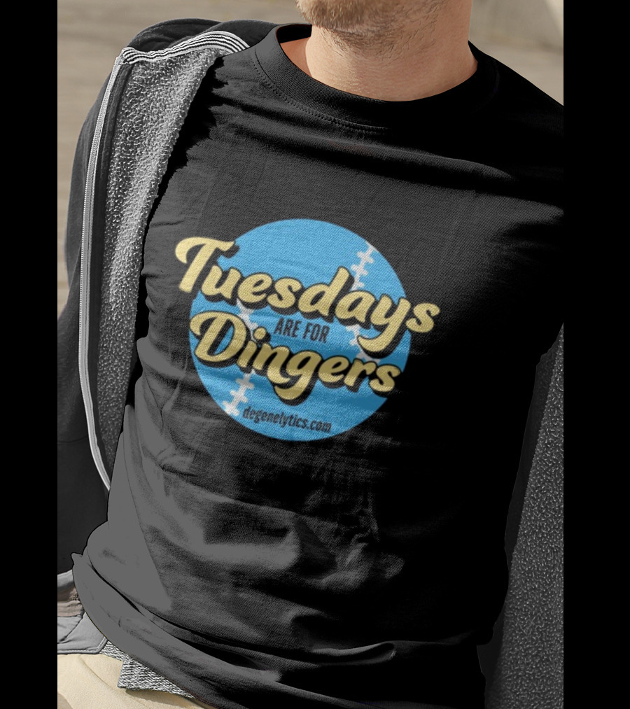 Tuesdays Are For Dingers Degeneltyics.com Football Stitch T-Shirt