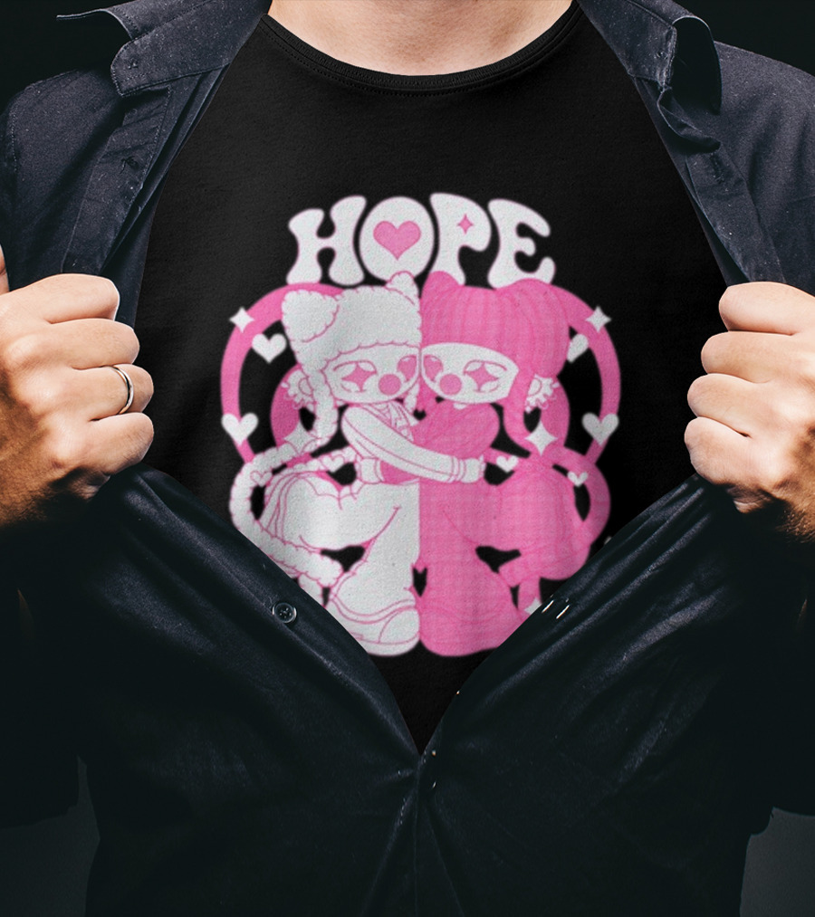 Lizigrace Hope Pink Hearts Embrace T-Shirt