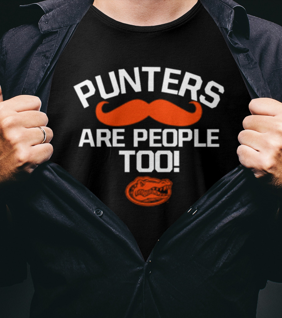 Punters Are People Too Alligator Moustache T-Shirt