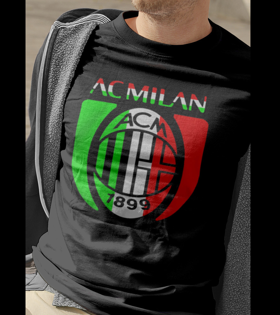 AC Milan ACM 1899 Logo Italy Flag T-Shirt