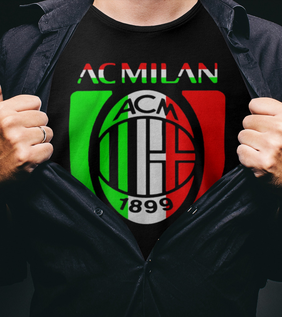 AC Milan ACM 1899 Logo Italy Flag T-Shirt