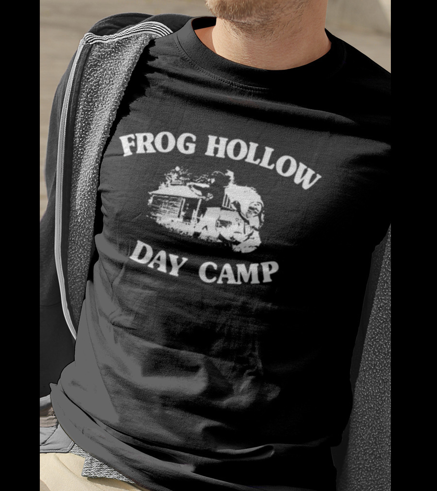 Frog Hollow Day Camp Vintage Outdoor Adventure Scene T-Shirt