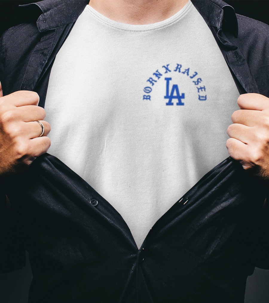 Born X Raised LA Dodgers-Inspired Los Angeles Typography T-Shirt