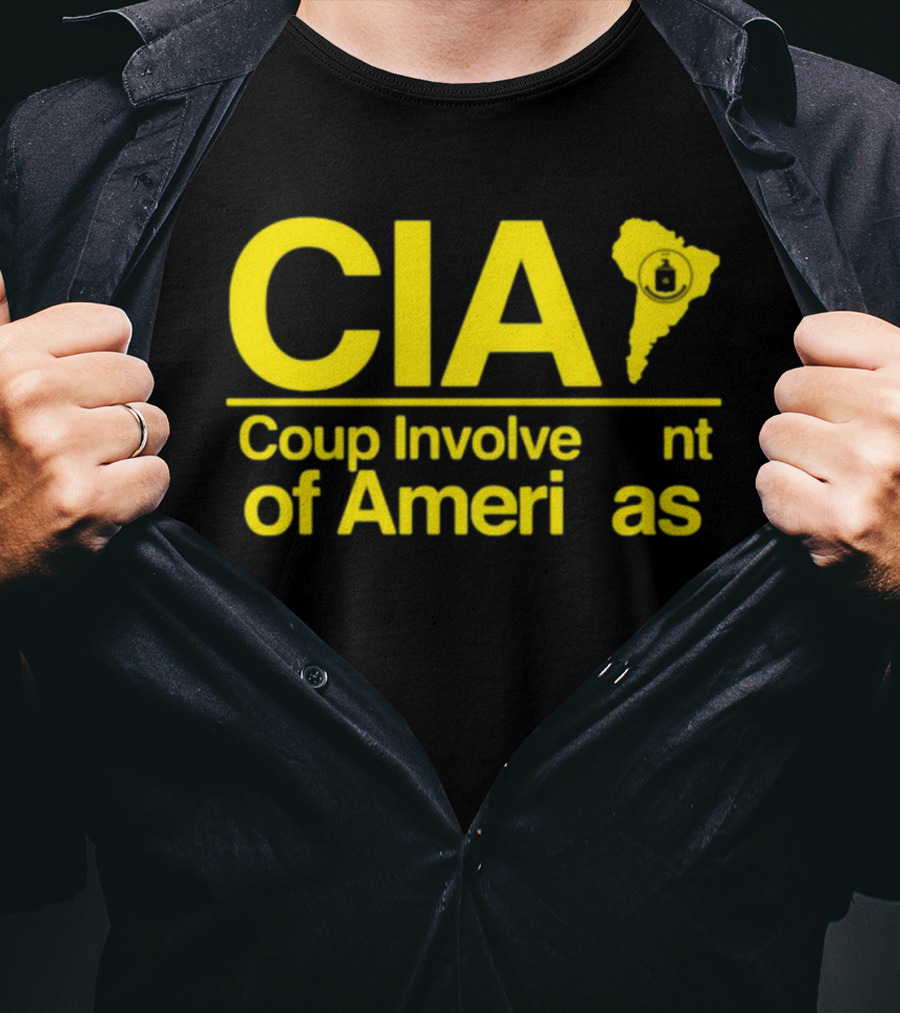 CIA Coup Involvement Of Americas Map Iconography T-Shirt