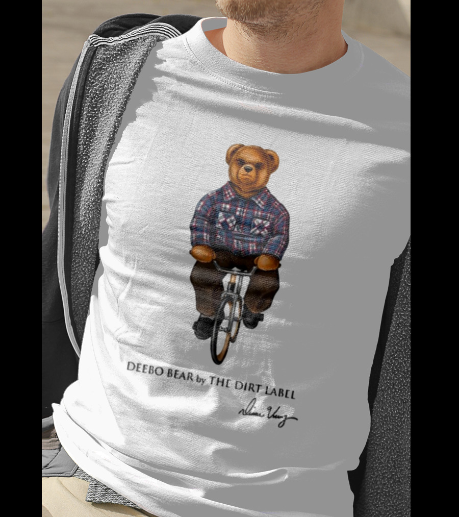 Deebo Bear Biking Plaid Style By The Dirt Label T-Shirt