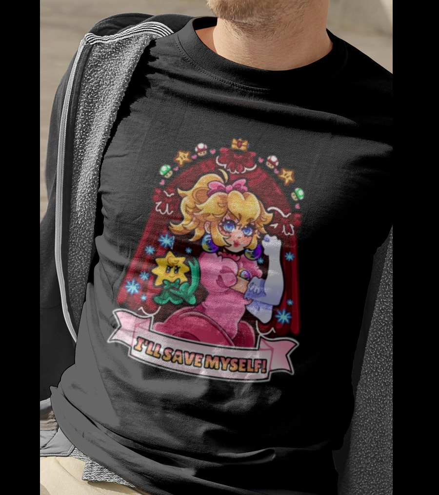 Jamealipuff I'll Save Myself Princess Parody With Flowers And Stars T-Shirt