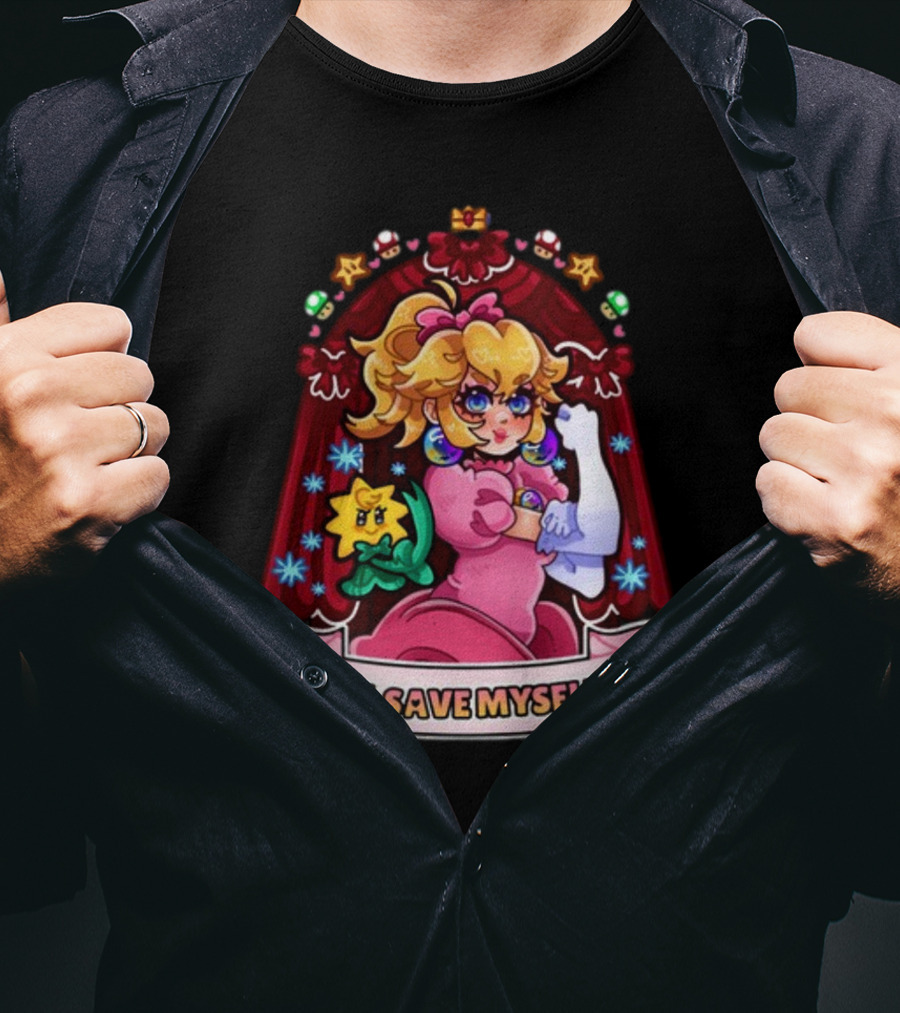 Jamealipuff I'll Save Myself Princess Parody With Flowers And Stars T-Shirt