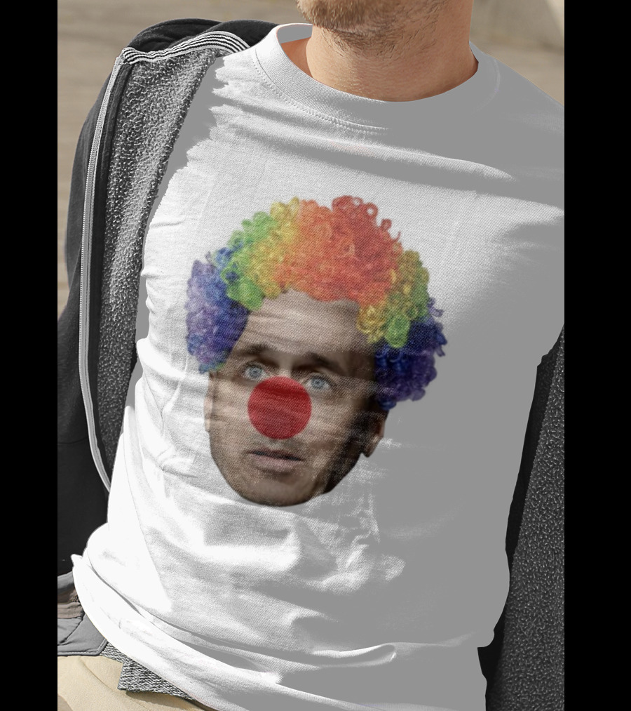 Burdenburner Brian Clownman Rainbow Wig Red Nose Face T-Shirt