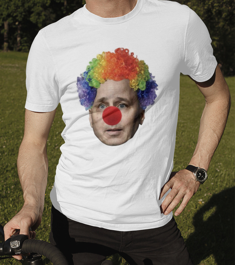 Burdenburner Brian Clownman Rainbow Wig Red Nose Face T-Shirt