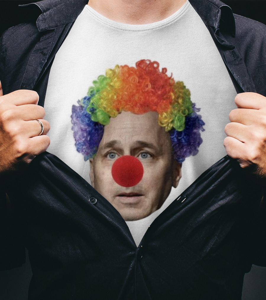 Burdenburner Brian Clownman Rainbow Wig Red Nose Face T-Shirt
