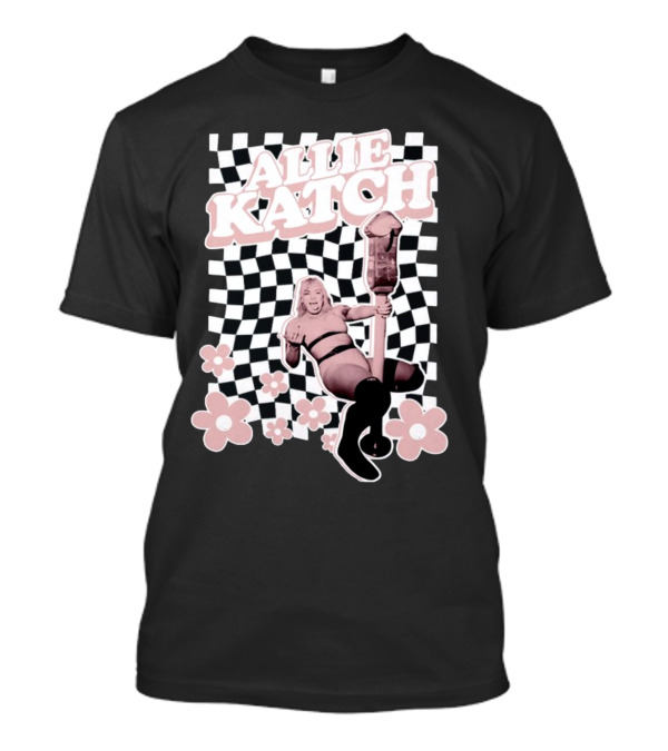 Allie Katch Checkerboard Flower Power T-Shirt