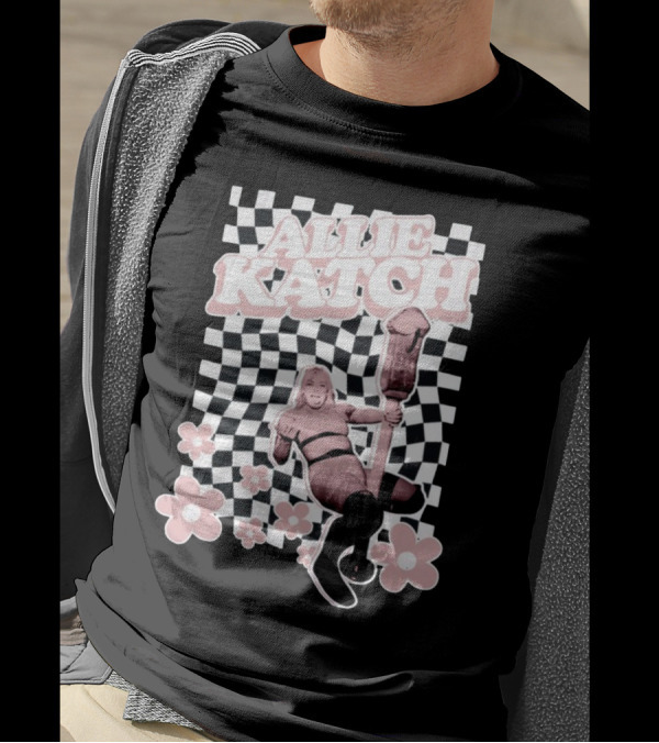 Allie Katch Checkerboard Flower Power T-Shirt