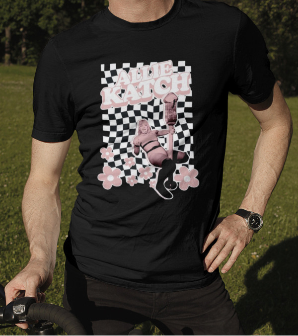 Allie Katch Checkerboard Flower Power T-Shirt