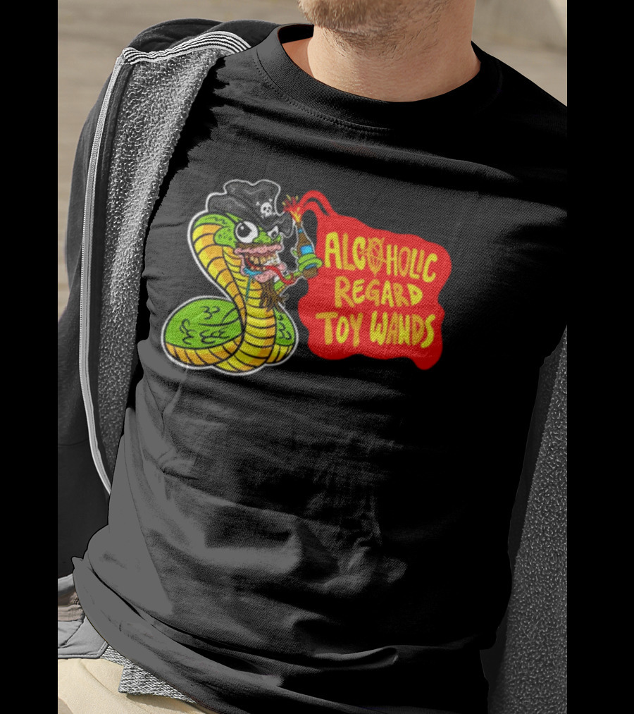 ALCOHOLIC REGARD TOY WANDS Snake Pirate Drinking T-Shirt