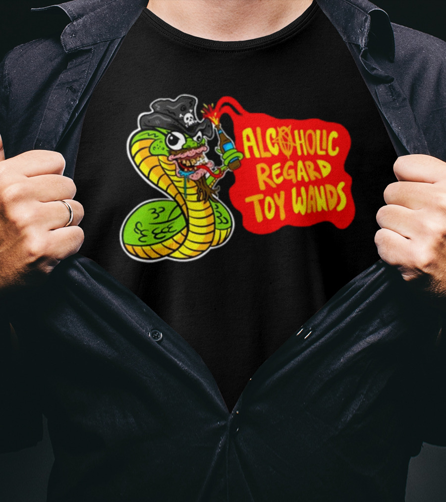 ALCOHOLIC REGARD TOY WANDS Snake Pirate Drinking T-Shirt