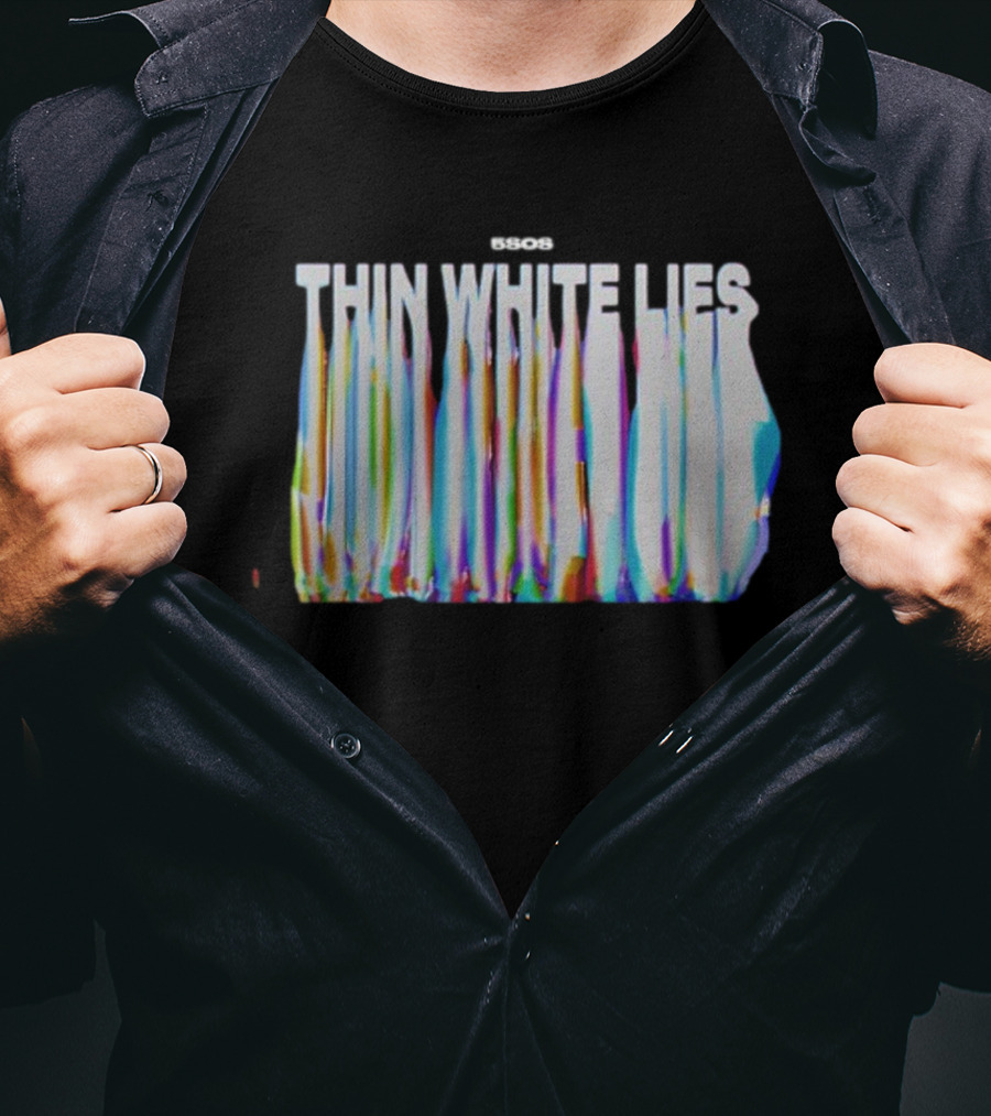 5SOS Thin White Lies Colorful Drip Effect T-Shirt