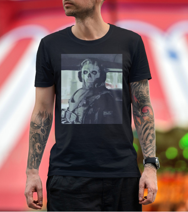 Premium T-Shirt: Modern Warfare II Ghost Mask Operator Stare T-Shirt Modern Warfare II Ghost Mask Operator Stare T-Shirt