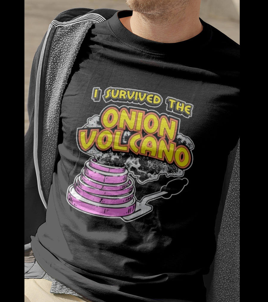 I Survived The Onion Volcano Hibachi Grill Smoke Spatula Scene T-Shirt