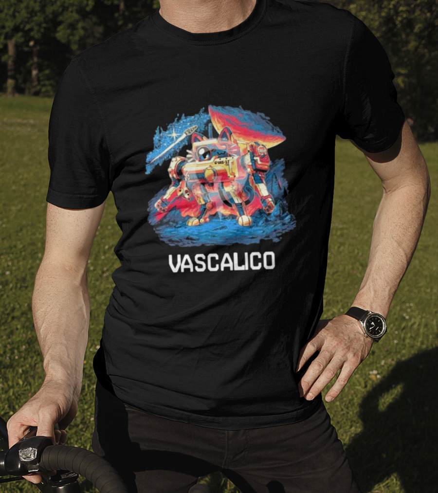 Quakecon + Dallas Pets Alive Vascalico Cat Mech In Cosmic Landscape T-Shirt