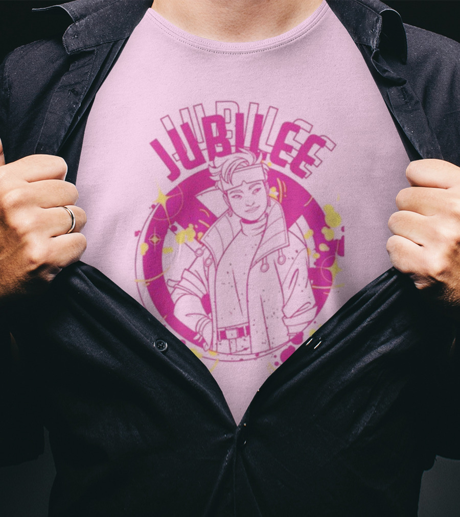 Jubilee X-Men Neon Pink T-Shirt