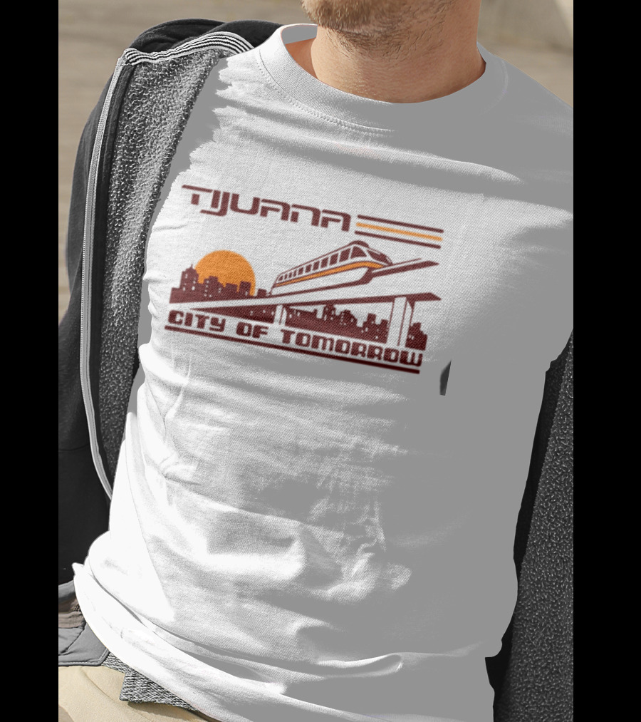 Tijuana City Of Tomorrow Sunset Skyline Monorail T-Shirt