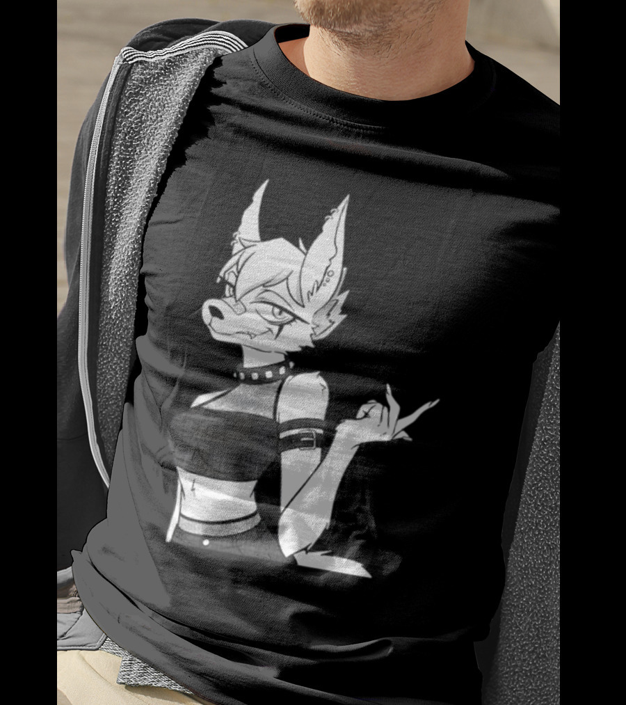 Punk Girl Jackal Attitude Aesthetic T-Shirt
