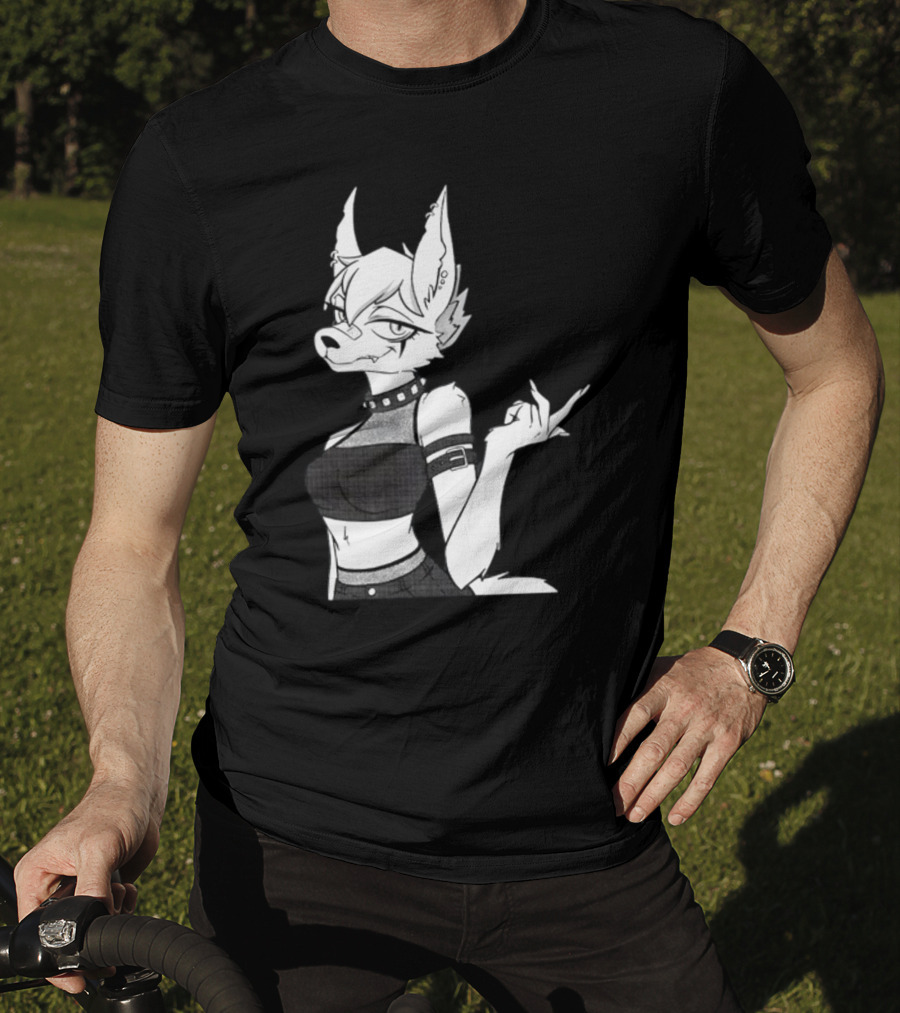 Punk Girl Jackal Attitude Aesthetic T-Shirt