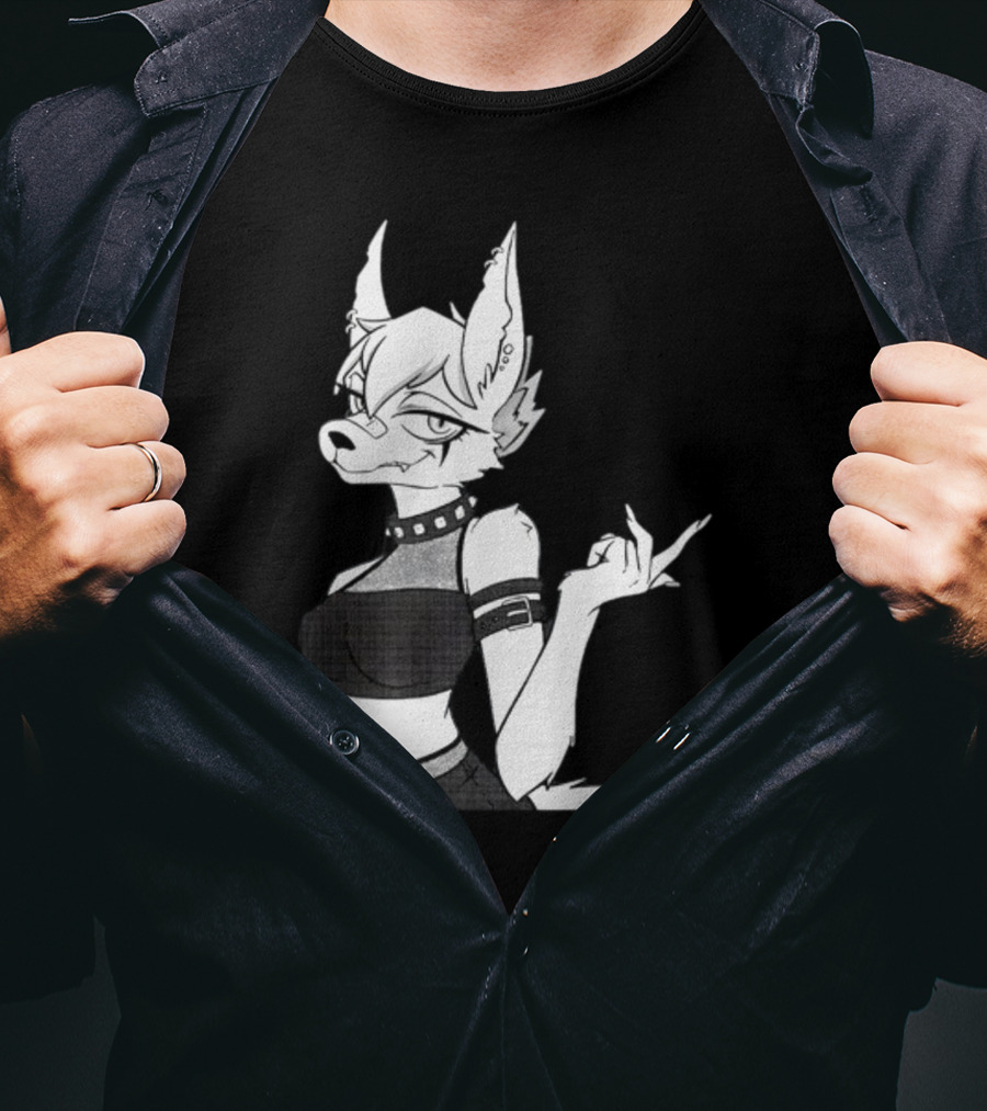 Punk Girl Jackal Attitude Aesthetic T-Shirt