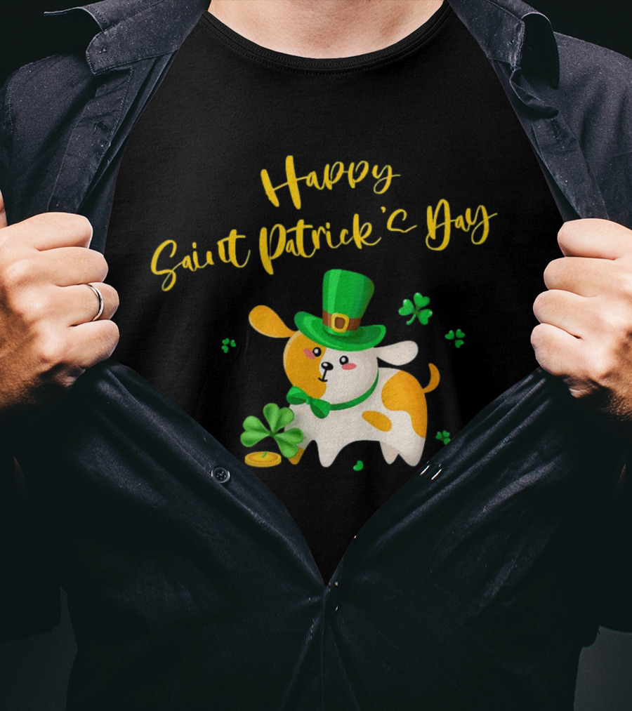 Happy Saint Patrick's Day Cute Kawaii Pug T-Shirt