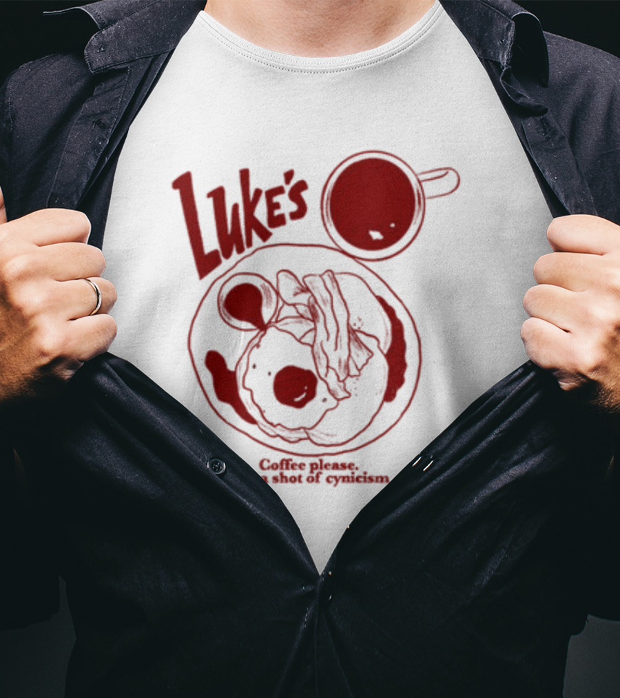 Luke's Coffee Please And A Shot Of Cynicism Thecliqueclothingco T-Shirt