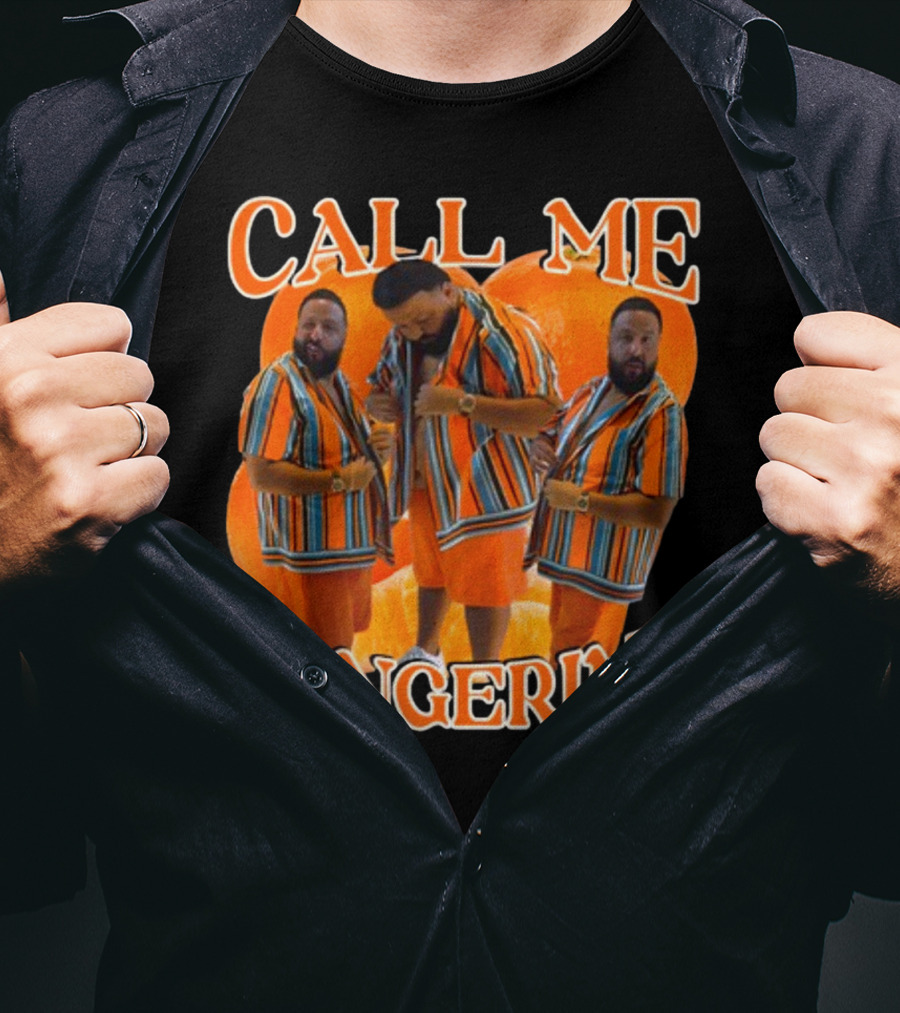 Call ME Tangerine Dj Khaled Striped T-Shirt