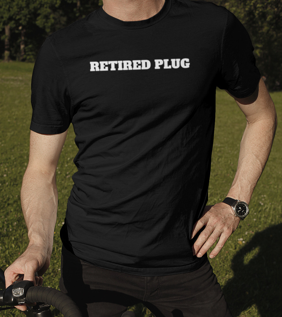 Retired Plug Bold Statement Vintage Look T-Shirt