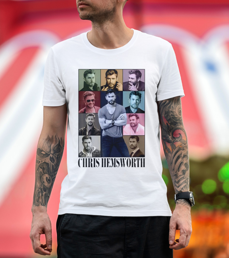 Chris Hemsworth The Eras Tour Photo Collage Portraits T-Shirt