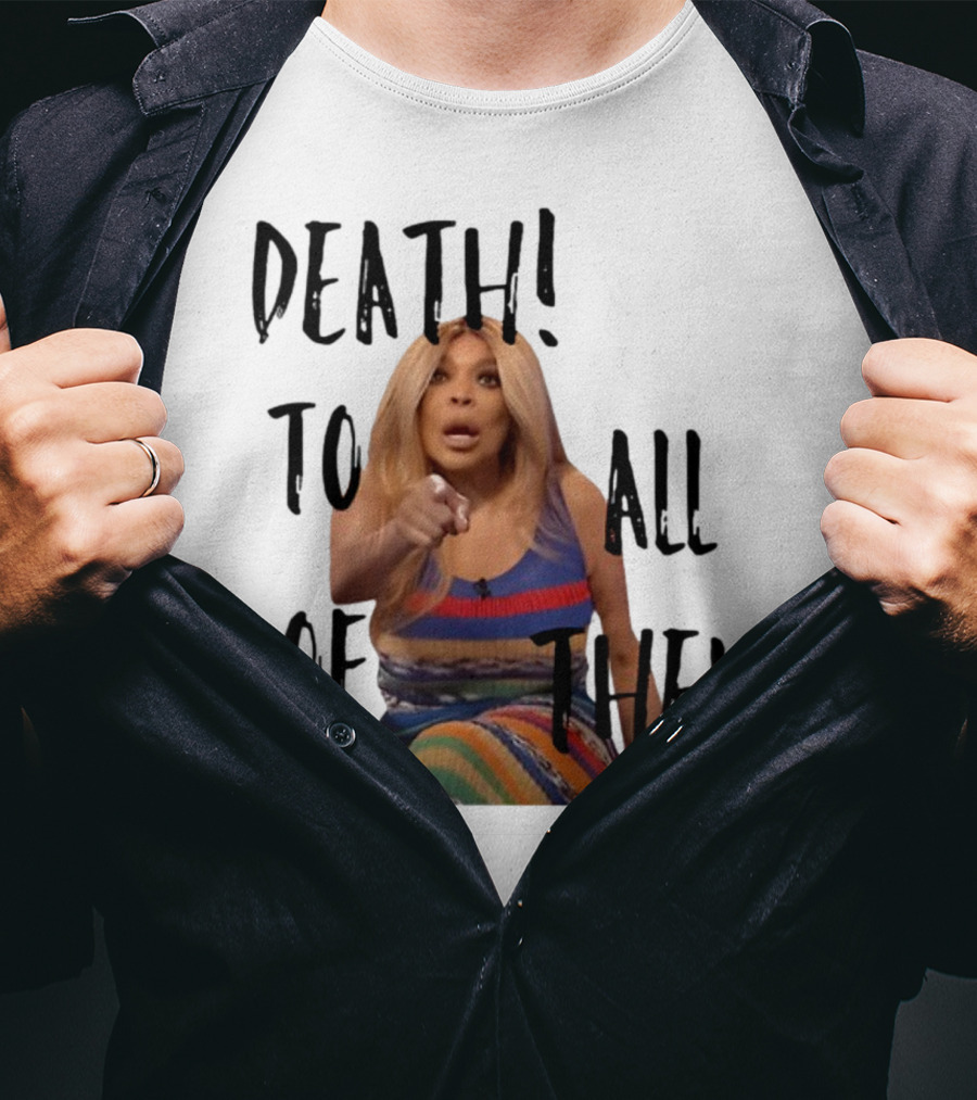 DEATH TO ALL OF THEM Pointing Woman In Colorful Dress T-Shirt