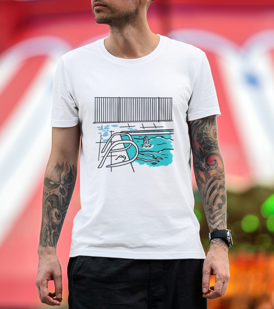 Drewmonson I'm Dead Pool Blue Water Hand Fence T-Shirt