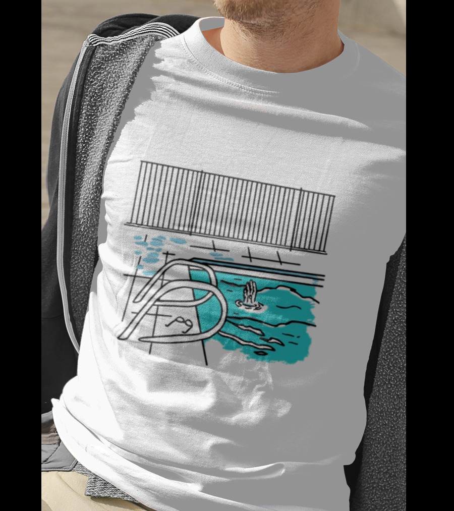 Drewmonson I'm Dead Pool Blue Water Hand Fence T-Shirt