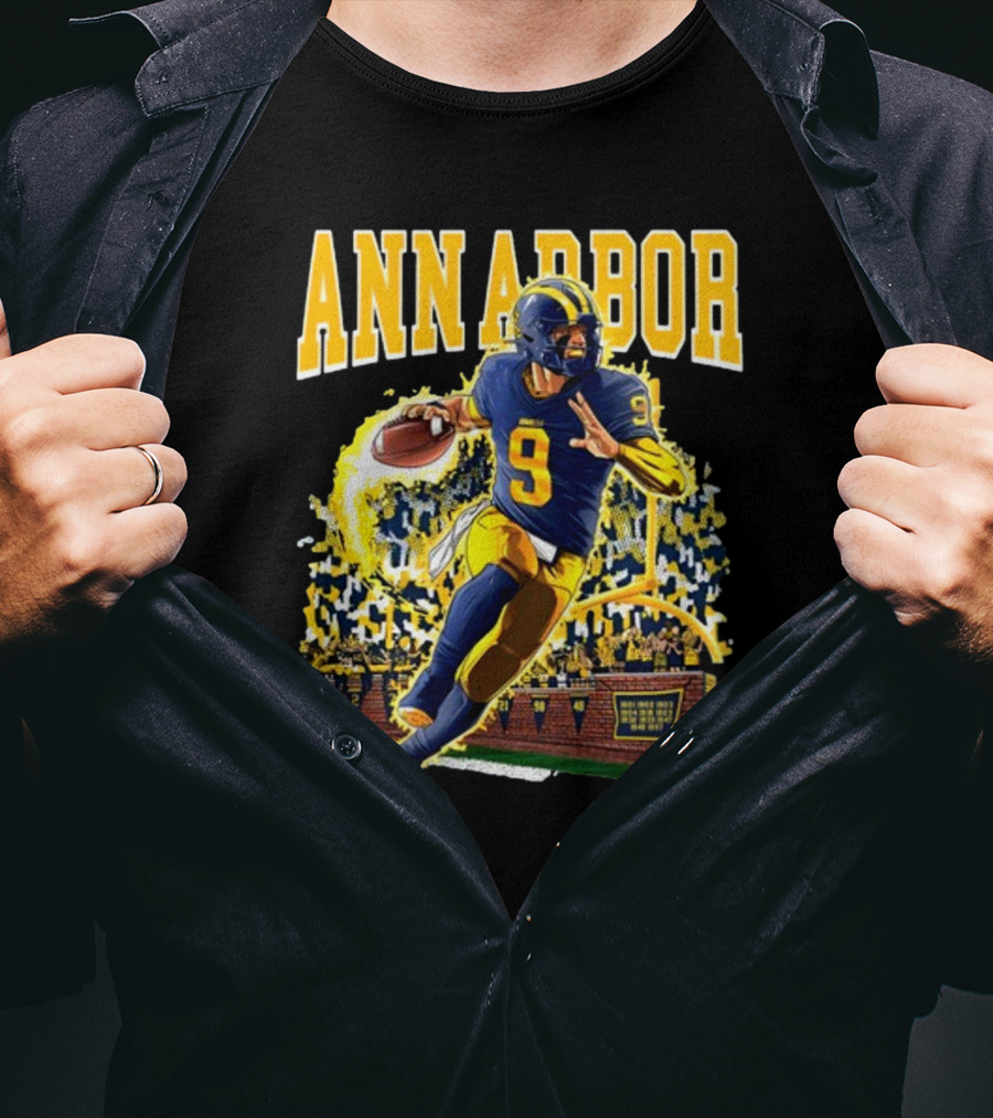 Ann Arbor Football Quarterback Number 9 Kiwiclo X J.J. Mccarth T-Shirt