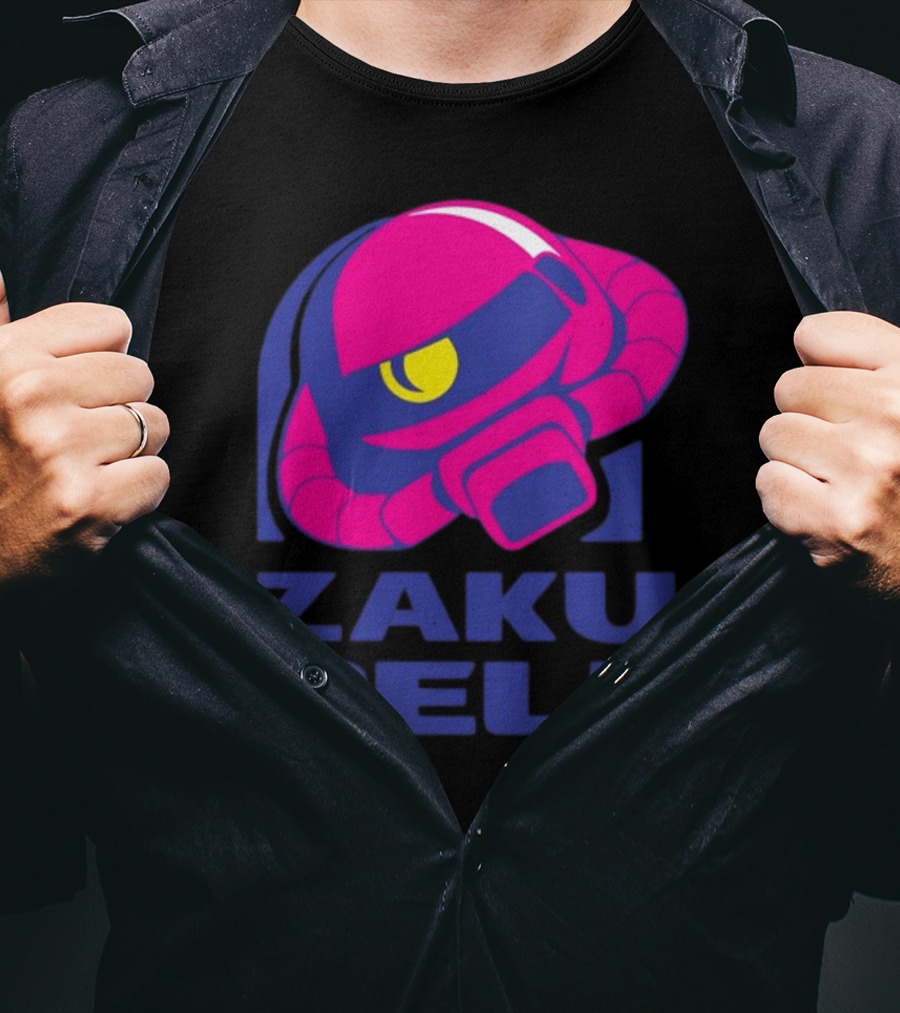 Zaku Bell Mecha Fusion Pink And Blue Helmet T-Shirt